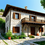 **

"Exterior of a restored traditional Turkish house with stone walls and wooden accents, surrounded by a well-maintained garden with local plants, fully clothed, appropriate attire, safe for work, perfect anatomy, natural proportions, family-friendly, professional photography, high quality."

**